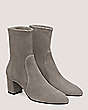 Stuart Weitzman,YULIANA 60,Bootie,Stretch suede,Flannel Gray,Angle View