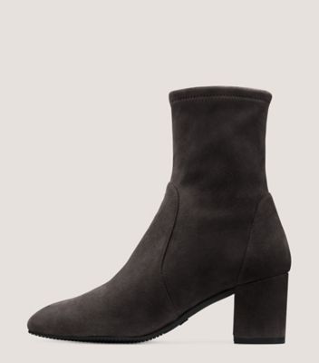 Stuart Weitzman,YULIANA 60,Bootie,Suède extensible,Gris ardoise