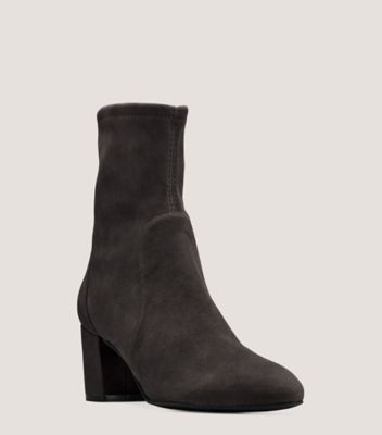 Stuart Weitzman,Yuliana 60,Bootie,Stretch suede,Slate Gray,Side View