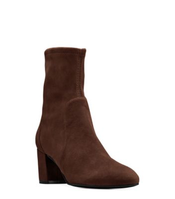 Stuart Weitzman,YULIANA 60,Bootie,Suède extensible,Brun noyer,Side View