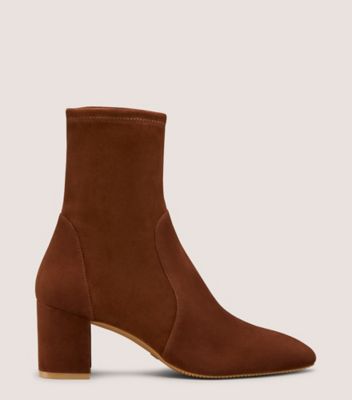 Stuart Weitzman,YULIANA 60,Bootie,Stretch suede,Deep Coffee