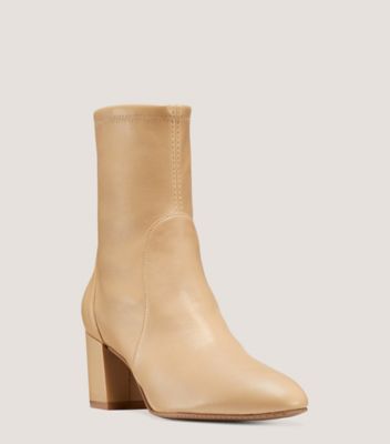 Stuart Weitzman,YULIANA 60,Leather,Rubber,Nappa Leather,Bootie,Sock,Traction,Day Party,Beige,Side View