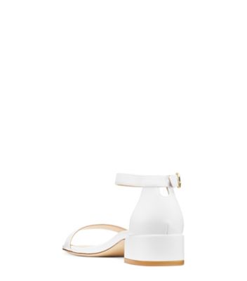 Stuart Weitzman,Nudistjune,Sandal,Cuir,Blanc