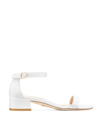 Stuart Weitzman,Nudistjune,Sandal,Cuir,Blanc