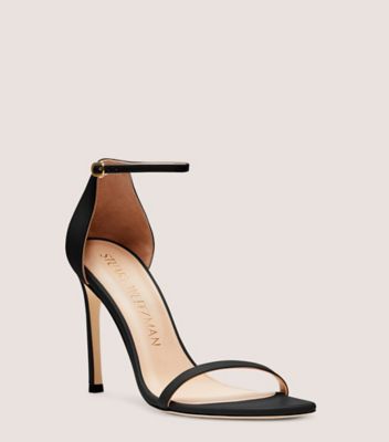 Stuart Weitzman,Nudistsong Strap Sandal,Sandal,Smooth Leather,Black,Side View