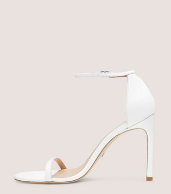 Stuart Weitzman,NUDISTSONG STRAP SANDAL,Leather,Sandals,Traction,Cocktail,White