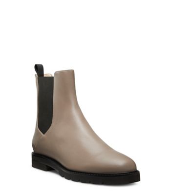 Stuart Weitzman,DYLAN CHELSEA BOOTIE,Leather,Chelsea Boots,Pull Tab,Elastic Gore,Casual,