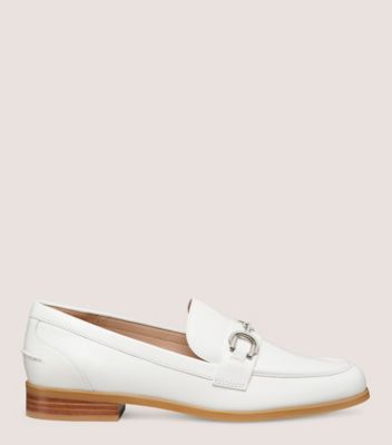 Stuart Weitzman,OWEN BUCKLE LOAFER,Loafer,Nappa Leather,White,Front View