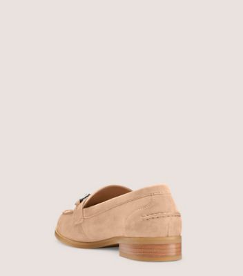 Stuart Weitzman,OWEN BUCKLE LOAFER,Loafer,Suede,Poudre Blush Pink,Back View