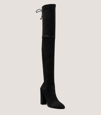 Stuart Weitzman,Botte Ariana City 100,Boot,Suède extensible,Noir