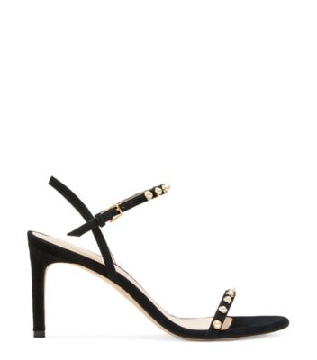 Stuart Weitzman,SANDALE DANCER À PERLES 80,Sandal,Suède,Noir