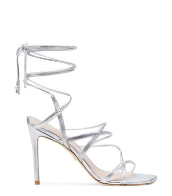 ASTRID 100 LACE-UP SANDAL, Silver, Product