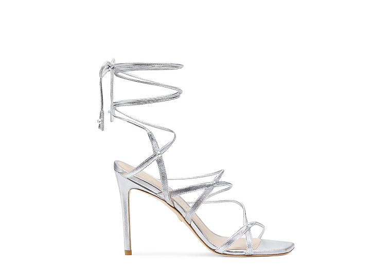 ASTRID 100 LACE-UP SANDAL, Silver, Product