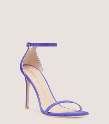 Stuart Weitzman,Nudistcurve 100 Strap Sandal,Sandal,Suede,Dusk,Side View