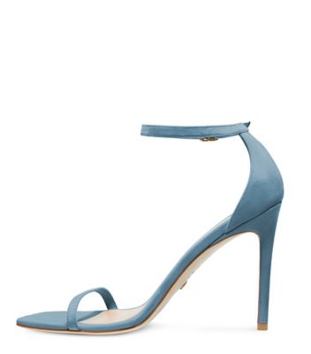 Stuart Weitzman,NUDISTCURVE 100 STRAP SANDAL,Suede,Leather,Sandals,Traction,Cocktail,Teal