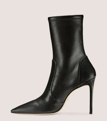 Stuart Weitzman,STUART 100 STRETCH BOOTIE,Leather,Nappa Leather,Bootie,Cocktail,Black