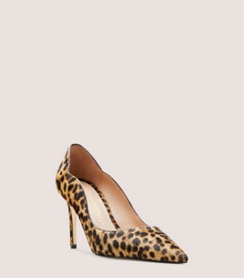 Stuart Weitzman,Stuart 85 Scallop Pump,Pump,Calf hair,Cheetah,Side View