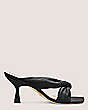 Stuart Weitzman,Playa 75 Knot Sandal,Slide,Lacquered Nappa Leather,Black,Front View