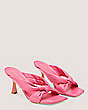 Stuart Weitzman,Playa 75 Knot Sandal,Slide,Lacquered Nappa Leather,Hot Pink,Angle View