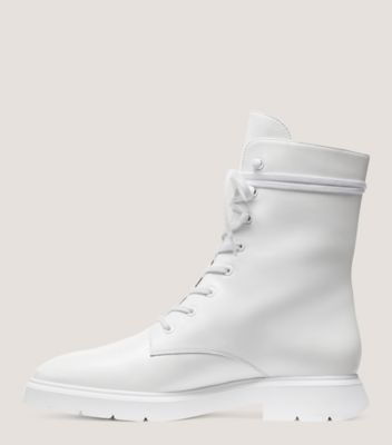 Stuart Weitzman,Bottine Mckenzee,Bootie,Cuir,Blanc