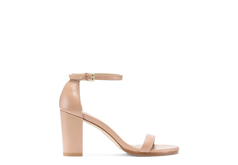 Stuart Weitzman,NEARLYNUDE,Sandal,Cuir nappa,Beige Bambina,Front View