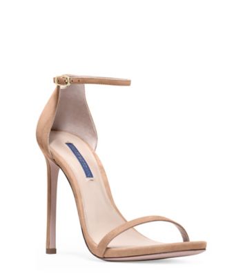 Stuart Weitzman,Nudist,Sandal,Suede,Adobe beige,Side View