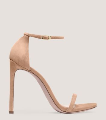 Stuart Weitzman,Nudist,Sandal,Suede,Adobe beige,Front View