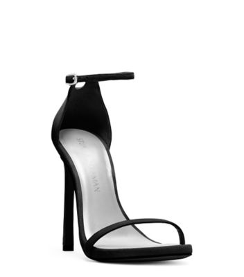 Stuart Weitzman,Nudist,Sandal,Suède,Noir,Side View