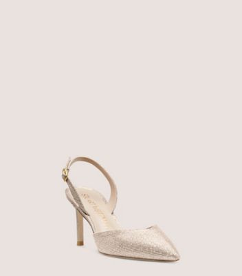 Stuart Weitzman,Julia 75 Slingback Pump,Pump,New Noir,Poudre Blush Pink,Side View