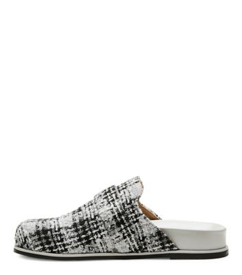 Stuart Weitzman,Piper Mule,Plaid tweed,Flannel Gray
