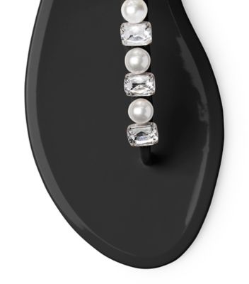 Stuart Weitzman,Goldie Crystal Jelly Sandal,Sandal,Shine rubber,Black,top down View