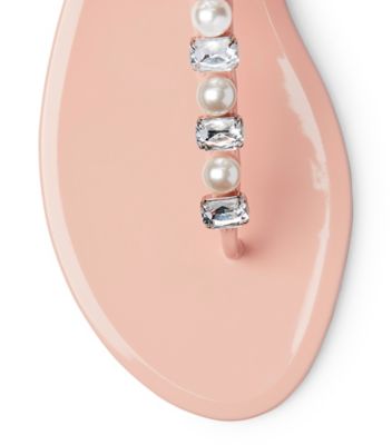 Stuart Weitzman,Goldie Crystal Jelly Sandal,Sandal,Shine rubber,Poudre Blush Pink,top down View