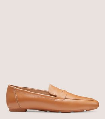 Stuart Weitzman,Jet Loafer,Loafer,Calf leather,Tan,Front View