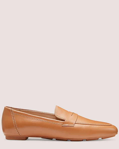Stuart Weitzman,Jet Loafer,Loafer,Calf leather,Tan,Front View