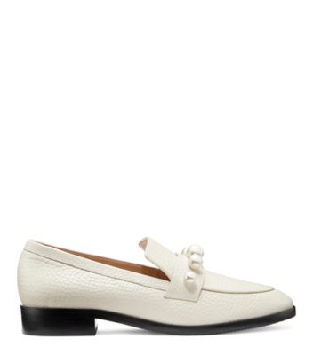 Stuart Weitzman,Loafer,Pebble leather,Oat,Front View