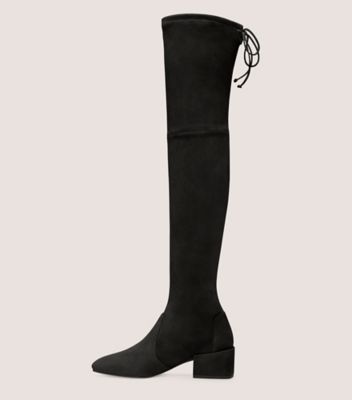 Stuart Weitzman,Accordion Over-The-Knee Boot,Boot,Stretch suede,Black