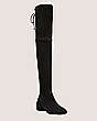 Stuart Weitzman,Accordion Over-The-Knee Boot,Boot,Stretch suede,Black,Side View