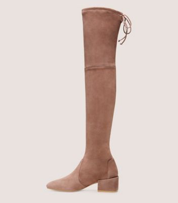 Stuart Weitzman,Botte au-dessus du genou Accordion,Boot,Suède extensible,Taupe