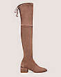Stuart Weitzman,Accordion Over-The-Knee Boot,Boot,Stretch suede,Taupe,Front View