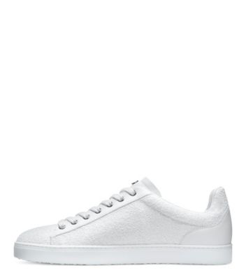 Stuart Weitzman,Espadrille Livvy Impact,Sneaker,Cuir et paillettes,Blanc