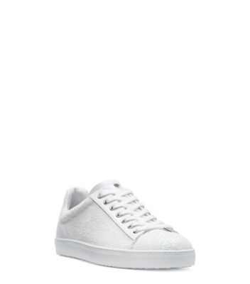 Stuart Weitzman,Espadrille Livvy Impact,Sneaker,Cuir et paillettes,Blanc,Side View