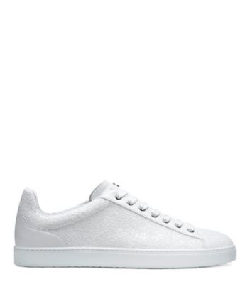 Stuart Weitzman,Espadrille Livvy Impact,Sneaker,Cuir et paillettes,Blanc,Front View