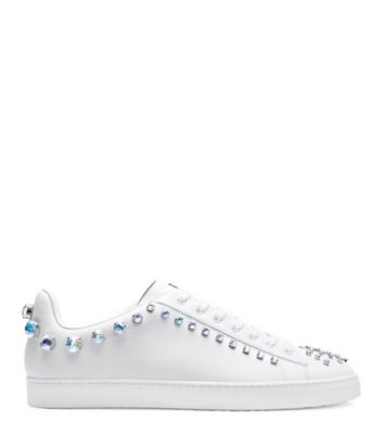Stuart Weitzman,Sneaker,Leather,White,Front View