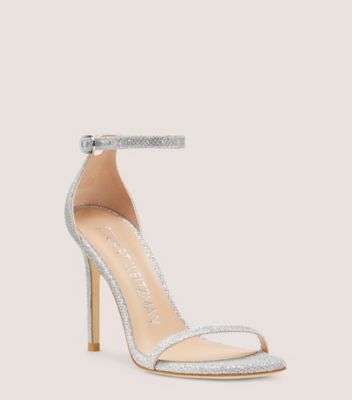 Stuart Weitzman,Nudistcurve 100 Strap Sandal,Sandal,New noir,Crystal,Side View