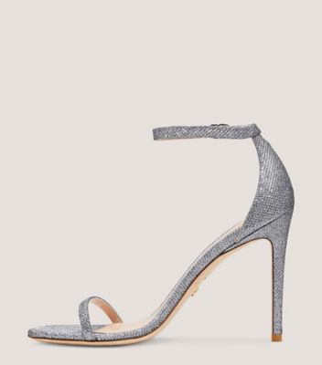 Stuart Weitzman,Nudistcurve 100 Strap Sandal,Sandal,New noir,Silver