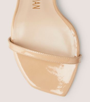 Stuart Weitzman,NUDISTCURVE 100 SANDAL,Leather,Sandals,Foam,Traction,Cocktail,Beige,top down View