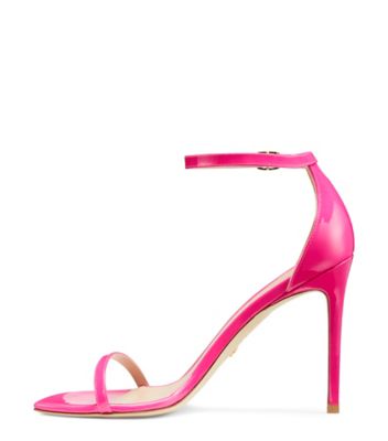 Stuart Weitzman,Nudistcurve 100 Sandal,Sandal,Patent leather,Magenta