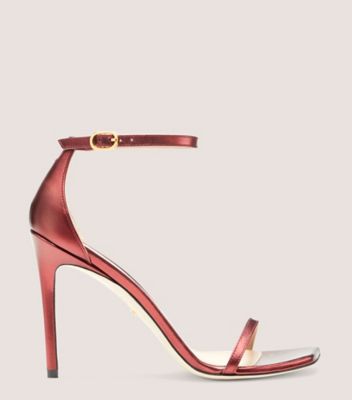 Nudistcurve 100 Strap Heel Metallic Leather Sandal | Stuart Weitzman