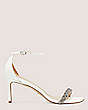 Stuart Weitzman,Nudistcurve 75 Highshine Sandal,Sandal,Lacquered Nappa Leather,White,Front View