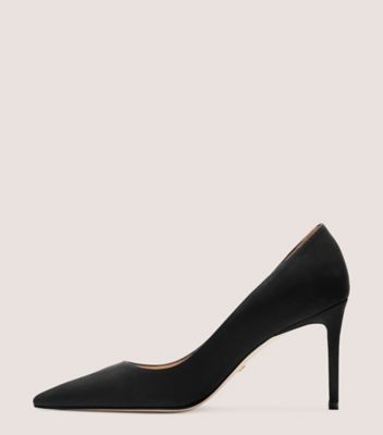 Stuart Weitzman,STUART 85 PUMP,Leather,Suede,Pumps,Traction,Cocktail,Black